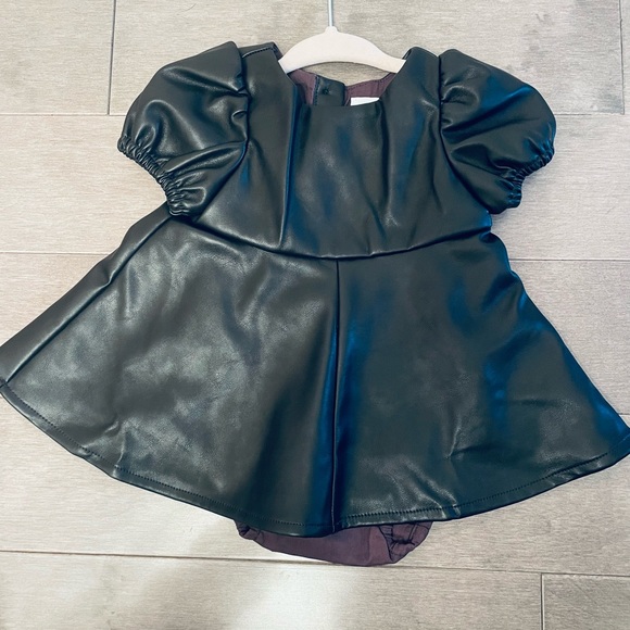 Baby vegan leather dress. - Picture 1 of 4